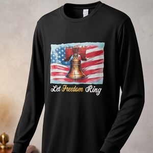 Black 'Let Freedom Ring' Long Sleeve Shirt